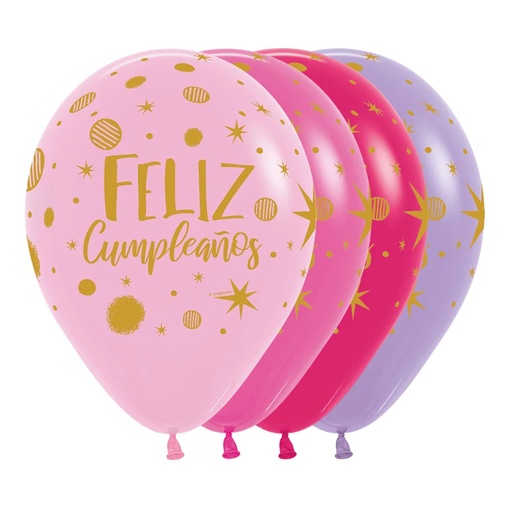 GLOBOS R-12 FIESTA DESTELLOS SURTIDAS X 12
